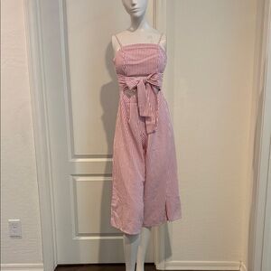 Striped Pink Spaghetti Strap Jumpsuit